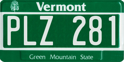 VT license plate PLZ281