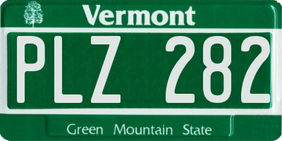 VT license plate PLZ282
