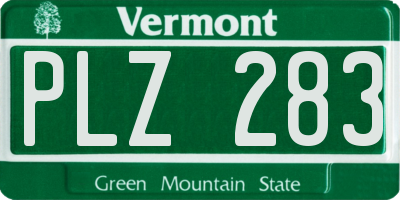 VT license plate PLZ283