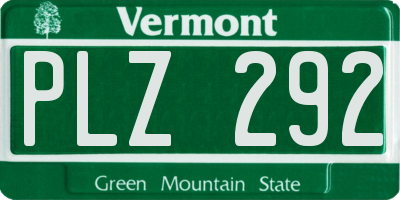 VT license plate PLZ292