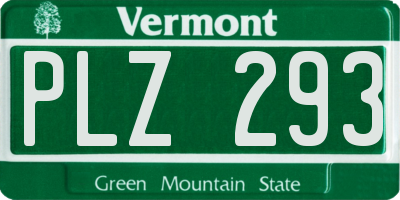 VT license plate PLZ293