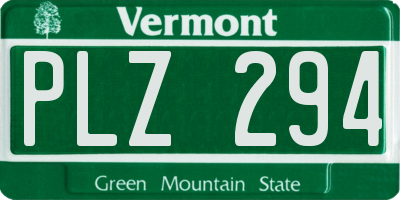 VT license plate PLZ294
