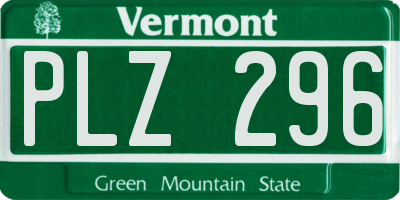 VT license plate PLZ296
