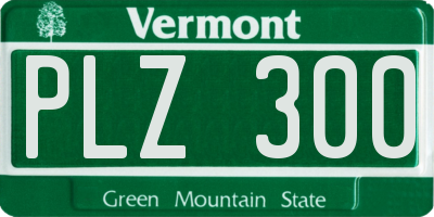 VT license plate PLZ300