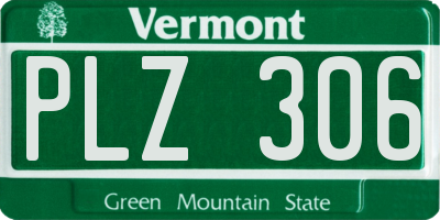 VT license plate PLZ306