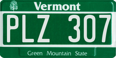 VT license plate PLZ307
