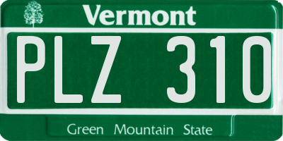 VT license plate PLZ310