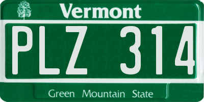 VT license plate PLZ314