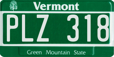 VT license plate PLZ318