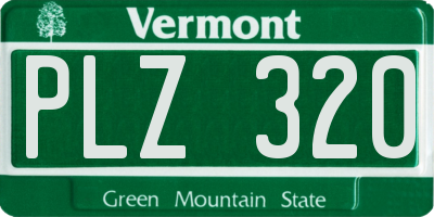 VT license plate PLZ320