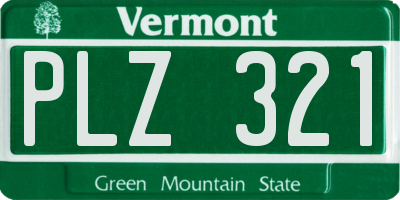 VT license plate PLZ321