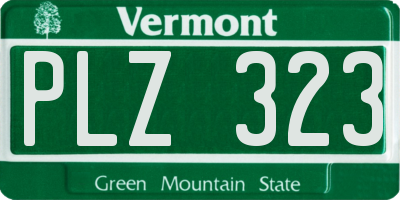 VT license plate PLZ323