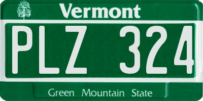 VT license plate PLZ324