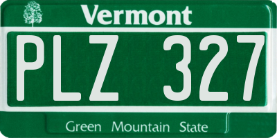 VT license plate PLZ327