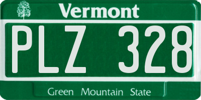 VT license plate PLZ328