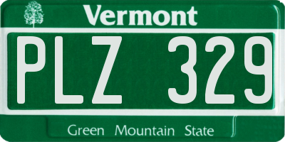 VT license plate PLZ329