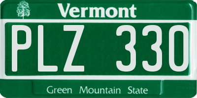 VT license plate PLZ330