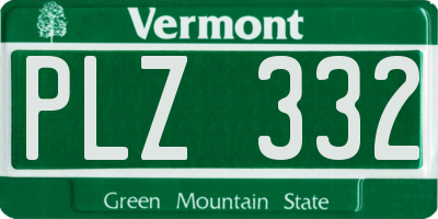 VT license plate PLZ332