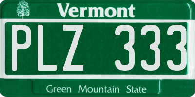 VT license plate PLZ333