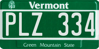 VT license plate PLZ334