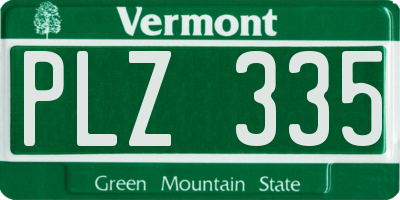 VT license plate PLZ335