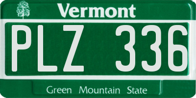 VT license plate PLZ336
