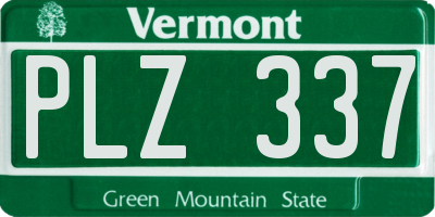 VT license plate PLZ337