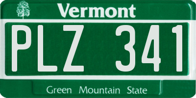 VT license plate PLZ341
