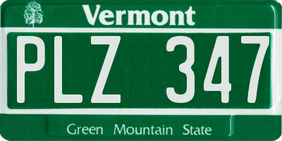 VT license plate PLZ347