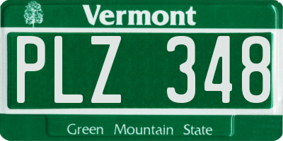 VT license plate PLZ348