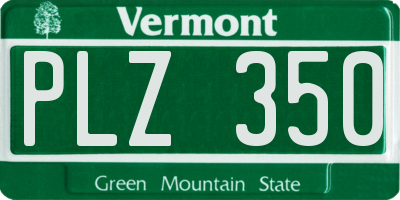 VT license plate PLZ350