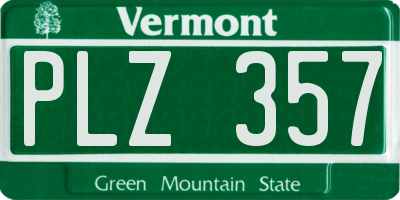 VT license plate PLZ357