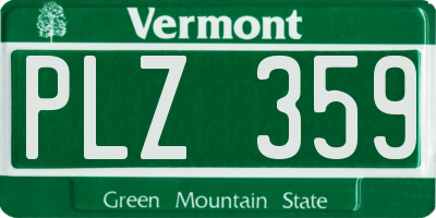 VT license plate PLZ359
