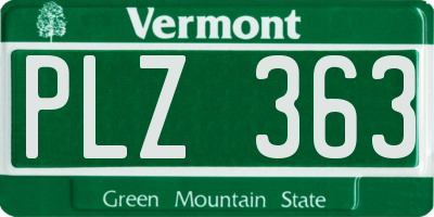 VT license plate PLZ363