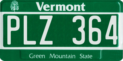 VT license plate PLZ364