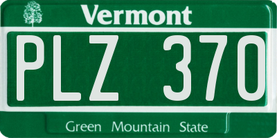 VT license plate PLZ370