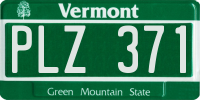 VT license plate PLZ371
