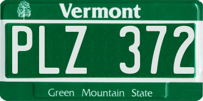 VT license plate PLZ372