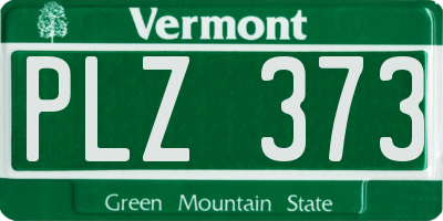 VT license plate PLZ373