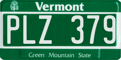 VT license plate PLZ379