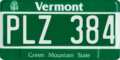 VT license plate PLZ384