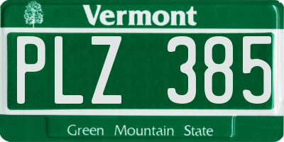 VT license plate PLZ385