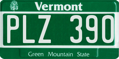 VT license plate PLZ390