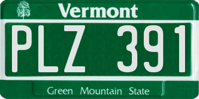 VT license plate PLZ391