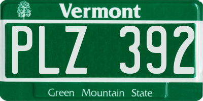 VT license plate PLZ392