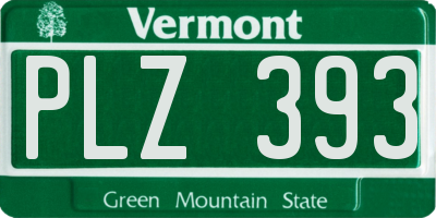 VT license plate PLZ393
