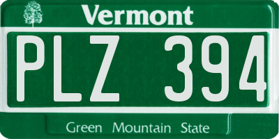 VT license plate PLZ394