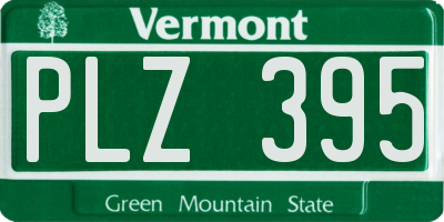 VT license plate PLZ395
