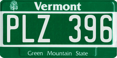 VT license plate PLZ396