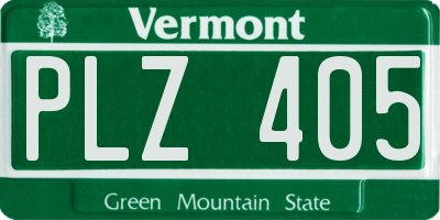 VT license plate PLZ405